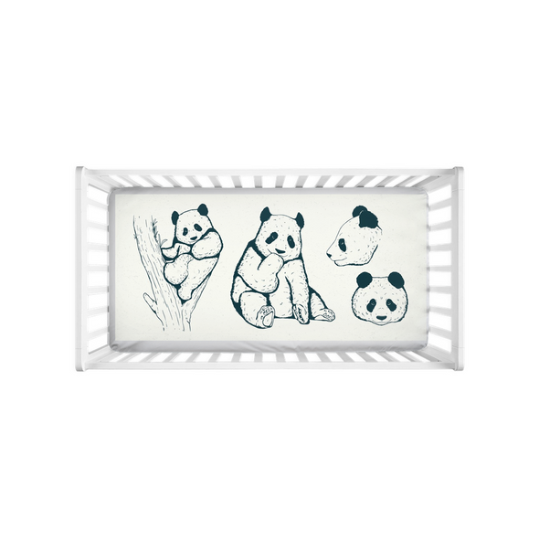 Renerded Cute Panda Crib Sheets