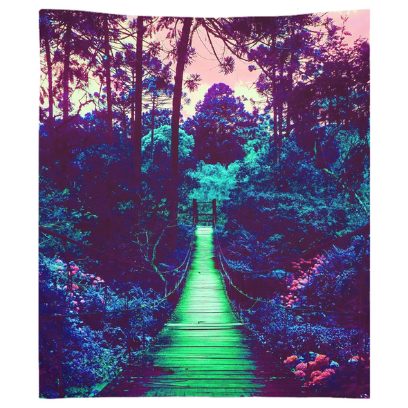 Renerded Neon Forest Tapestries