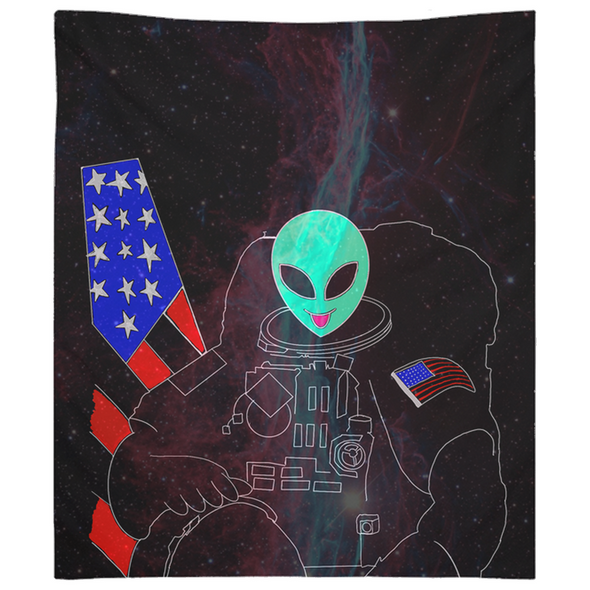 Renerded Space Alien Astronaut Tapestries