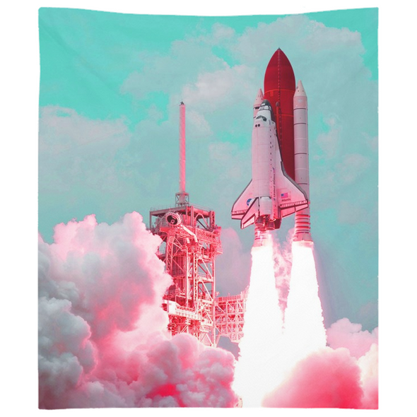 Renerded Space Shuttle Lift Off Tapestries