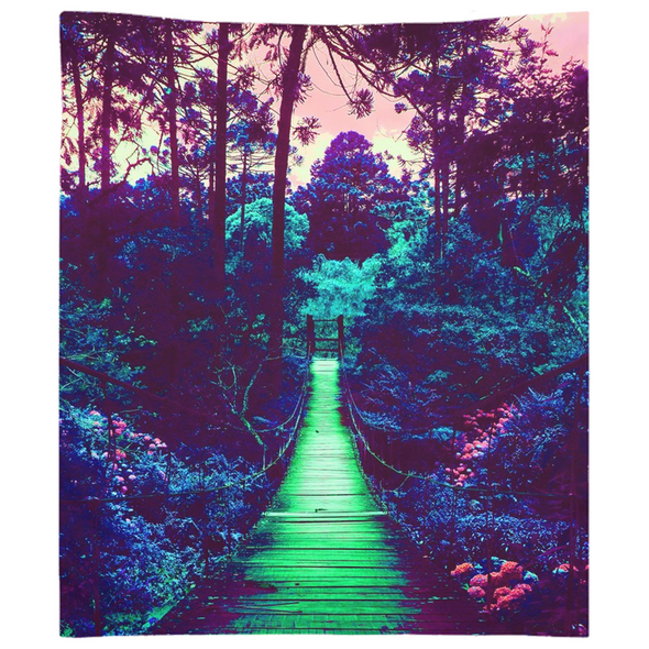 Renerded Neon Forest Tapestries