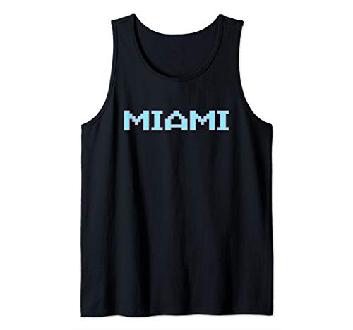 Miami Summer Pink & Blue 8 Bit Letter by aibirudo Tank Top