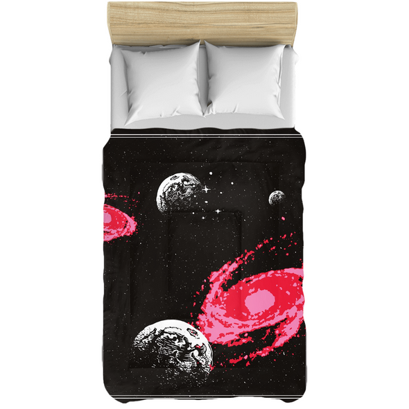 Renerded Pink&Black Space Comforters