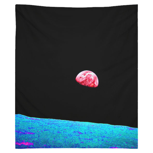 Renerded Red Half Moon Tapestries