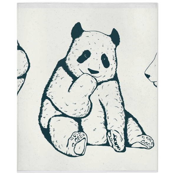 Renerded Cute Panda Minky Blankets