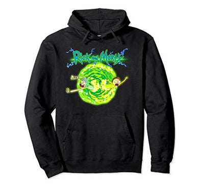 Rick & Morty Portal Glow Lightning Logo Pullover Hoodie