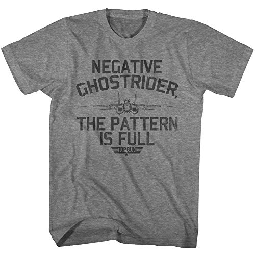 Top Gun 1980's Military Action Movie Negative Ghostrider Pattern is Full T-Shirt Gray