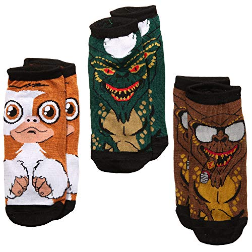 Gremlins Gizmo, Stripe, George 3-pack Adult No Show Socks