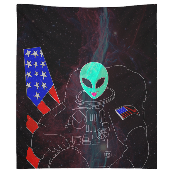 Renerded Space Alien Astronaut Tapestries