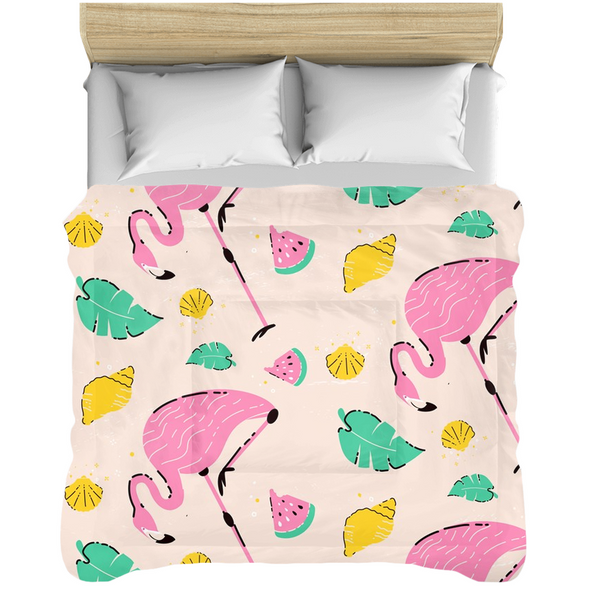 Renerded Light Pink Flamingo Comforters