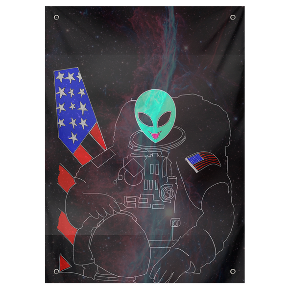 Renerded Space Alien Astronaut Tapestries