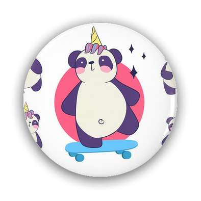 Renerded Cute Panda Pin-Back Buttons