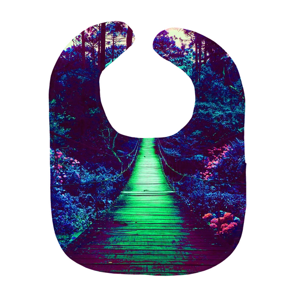 Renerded Cute Neon Forrest Walkway Baby Bib