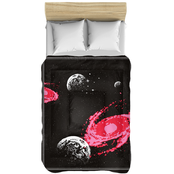 Renerded Pink&Black Space Comforters