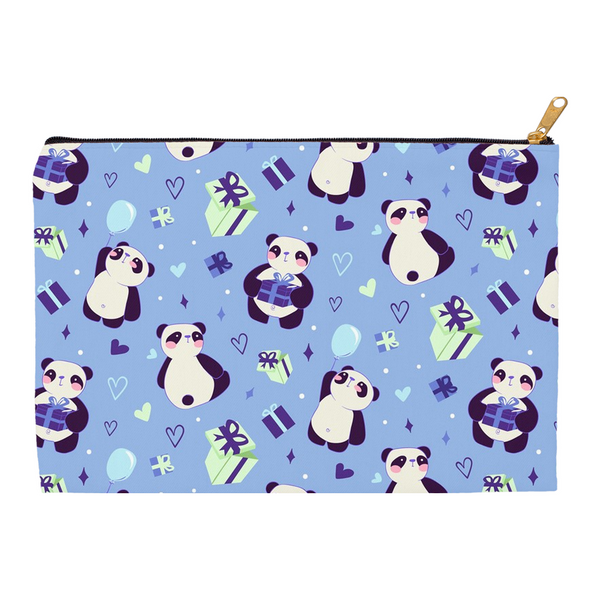 Renerded lightblue panda Accessory Pouch