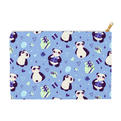 Renerded lightblue panda Accessory Pouch