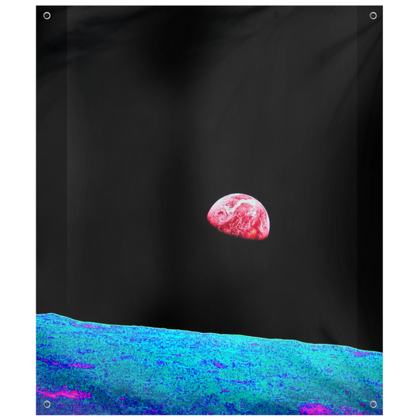 Renerded Red Half Moon Tapestries