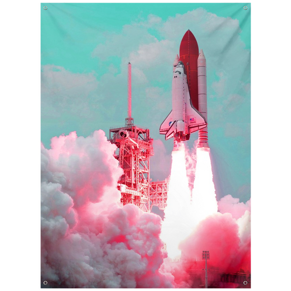 Renerded Space Shuttle Lift Off Tapestries