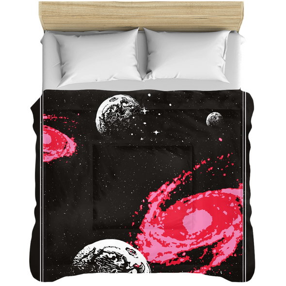 Renerded Pink&Black Space Comforters