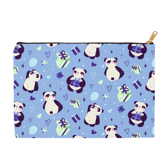 Renerded lightblue panda Accessory Pouch