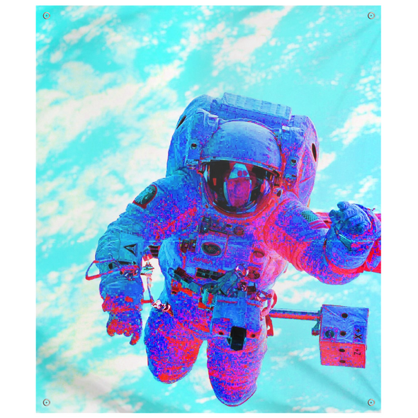 Renerded Light Blue Float Astronaut Tapestries