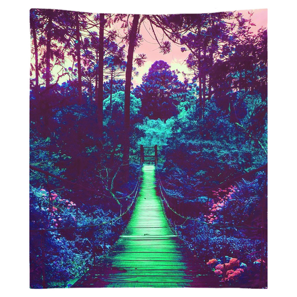 Renerded Neon Forest Tapestries