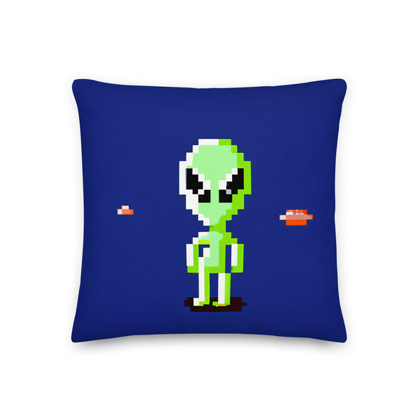 Renerded 8-bit Alien Premium Pillow