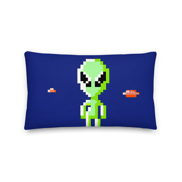 Renerded 8-bit Alien Premium Pillow