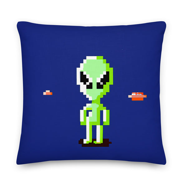 Renerded 8-bit Alien Premium Pillow