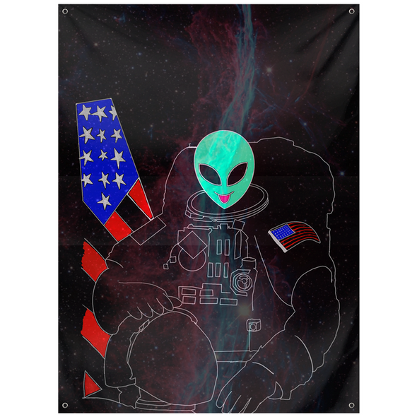 Renerded Space Alien Astronaut Tapestries