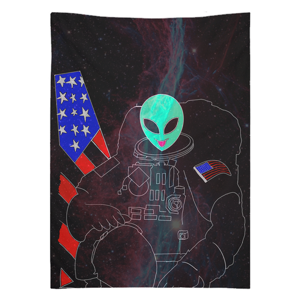 Renerded Space Alien Astronaut Tapestries