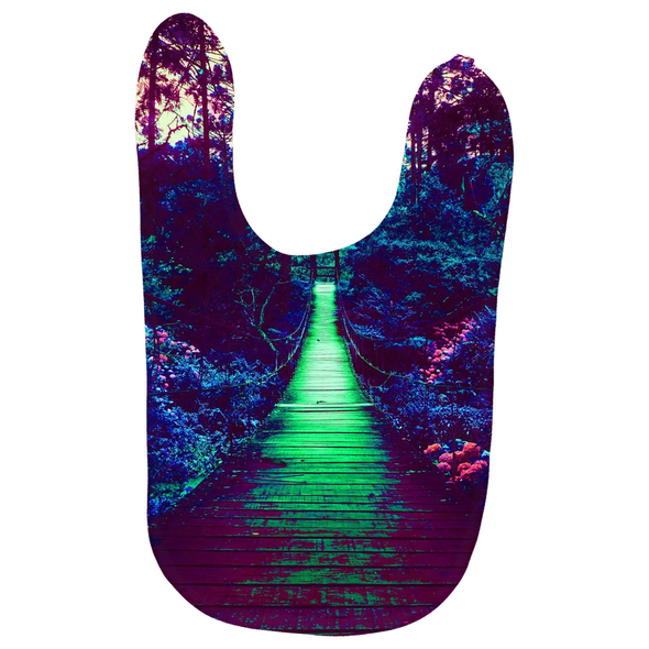 Renerded Cute Neon Forrest Walkway Baby Bib