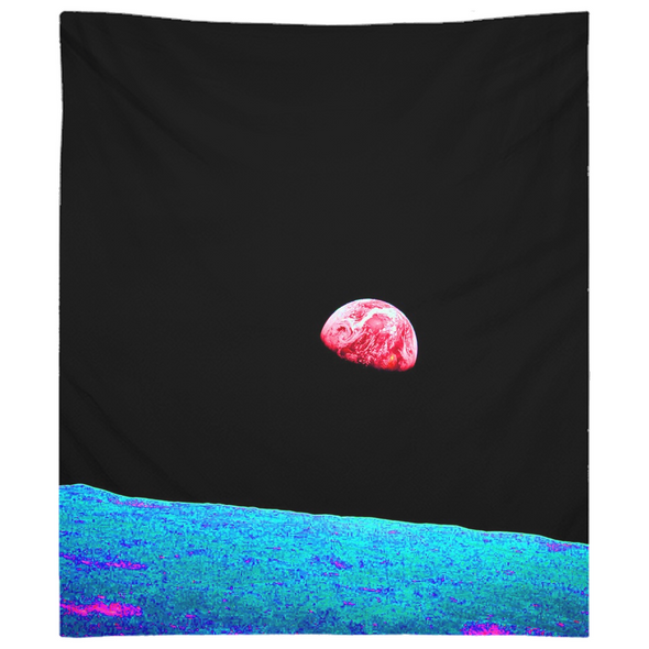 Renerded Red Half Moon Tapestries