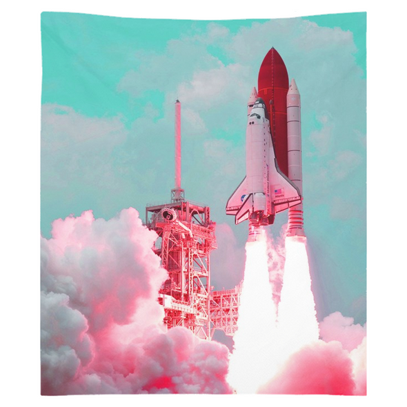 Renerded Space Shuttle Lift Off Tapestries