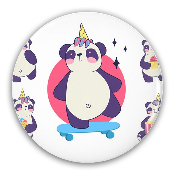 Renerded Cute Panda Pin-Back Buttons