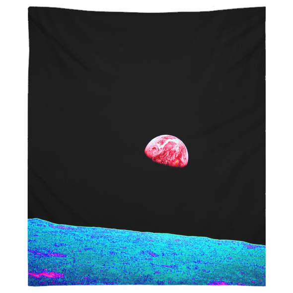 Renerded Red Half Moon Tapestries