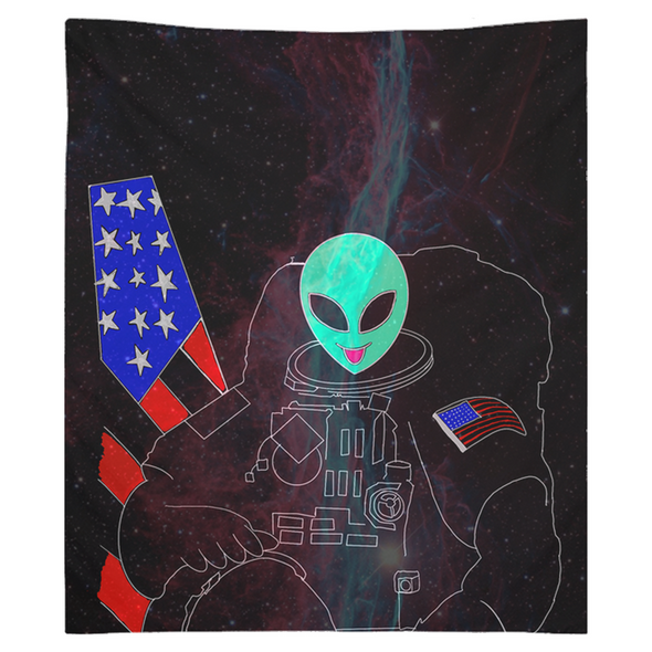 Renerded Space Alien Astronaut Tapestries