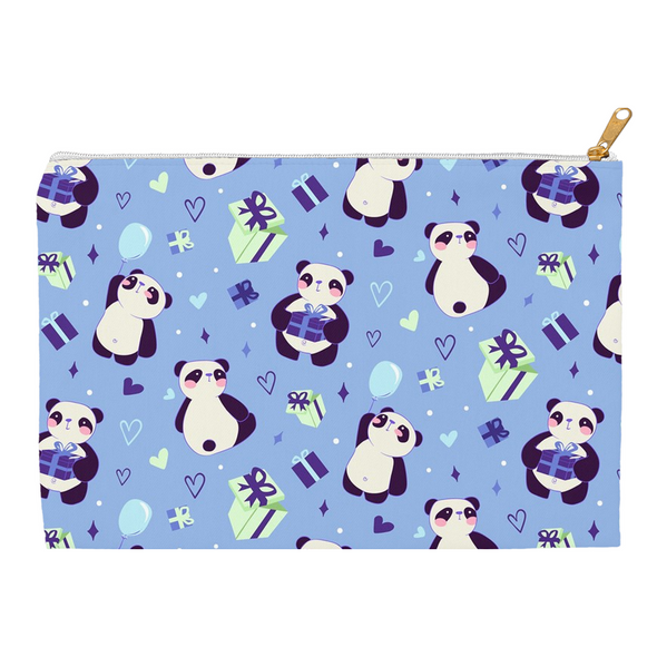 Renerded lightblue panda Accessory Pouch