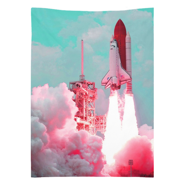 Renerded Space Shuttle Lift Off Tapestries