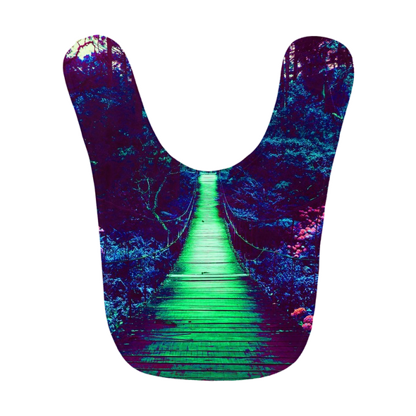 Renerded Cute Neon Forrest Walkway Baby Bib