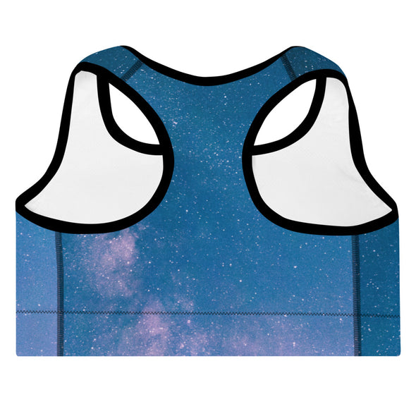 Renerded Blue Outer Space Padded Sports Bra