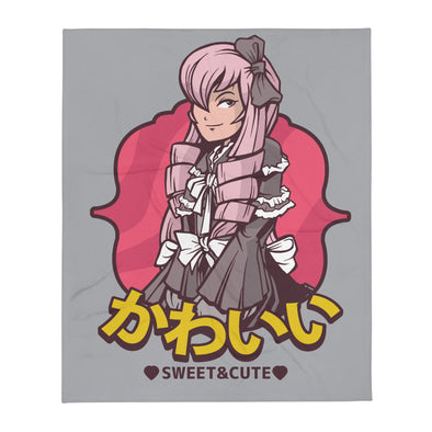 Renerded Anime Girl Cute Throw Blanket