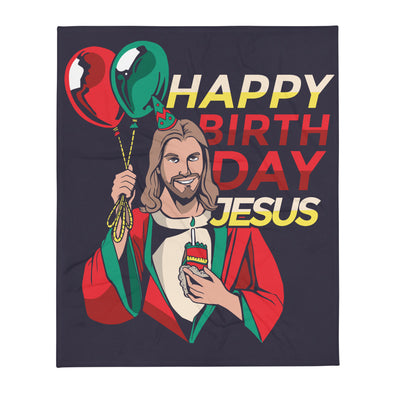 Renerded Jesus Birthday Throw Blanket