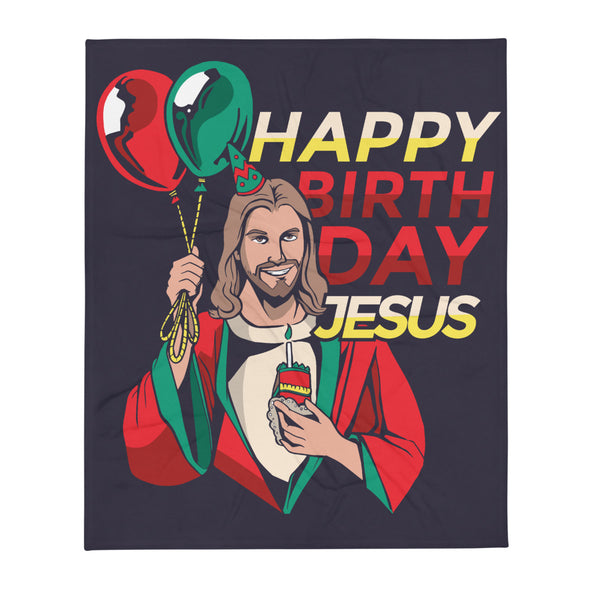 Renerded Jesus Birthday Throw Blanket