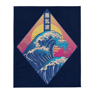 Renerded Waves Anime Throw Blanket