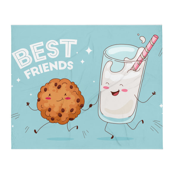 Renerded Best Friends Cookies and Milk Throw Blanket