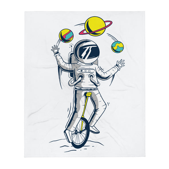 Renerded Juggling Astronaut Throw Blanket