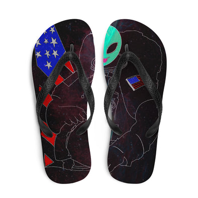 Renerded Space Alien Astronaut Flip Flops