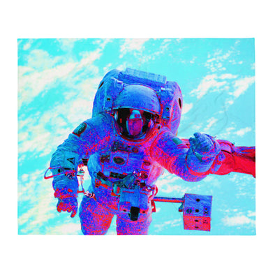 Renerded Light Blue Space Astronaut Throw Blanket