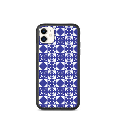 Renerded Blue Pattern Tiled Biodegradable iphone case